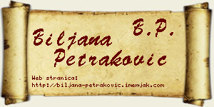 Biljana Petraković vizit kartica